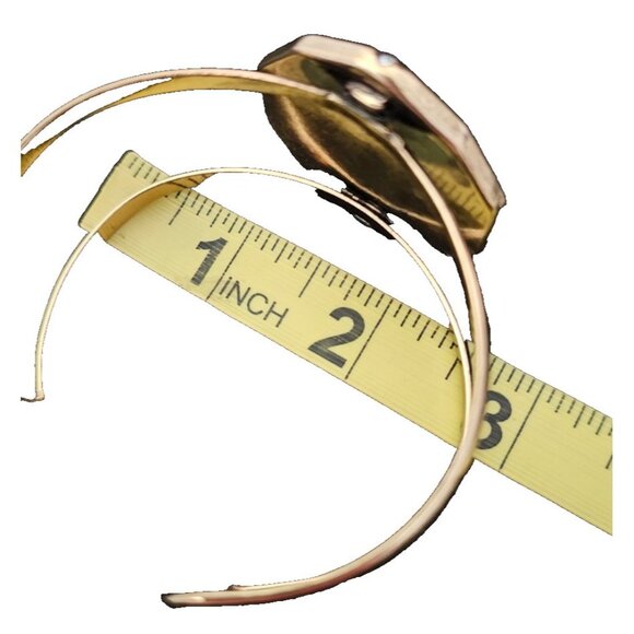 Chloe & Isabel Cuff Bracelet, Black Faceted Center Glass Stone, Pave Crystals - Picture 6 of 7